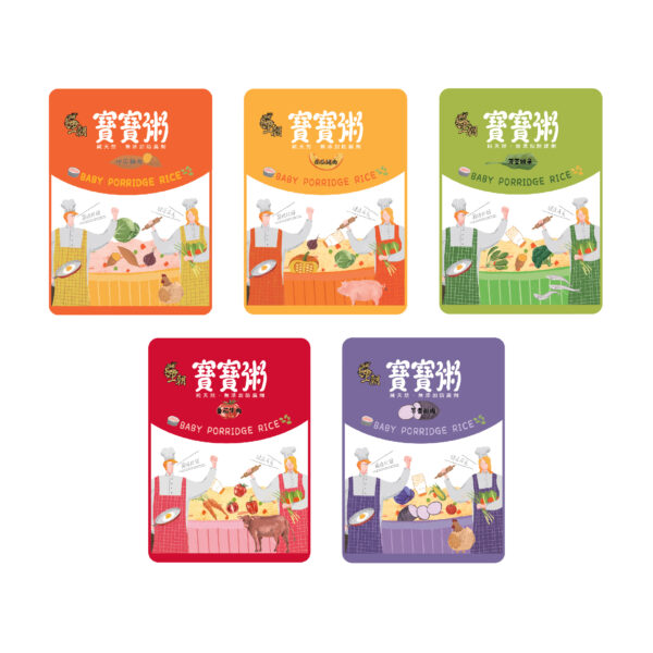 王朝 – 寶寶粥套裝(5款口味各1包) 台灣製 150克 x 5包